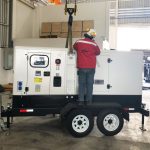 Silent diesel generator set (133 kVA) on 4-wheel trailer with Cummins engine, Stamford alternator, and DSE7320 controller. Ideal for mobile backup power.