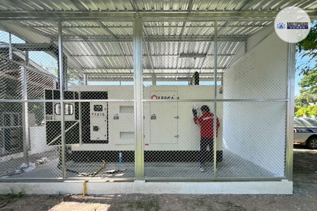 Supply and installation of a 3-phase diesel generator set, including generator enclosure construction and on-site loadbank testing by the experienced Multiphase team at Tak Central Prison.
