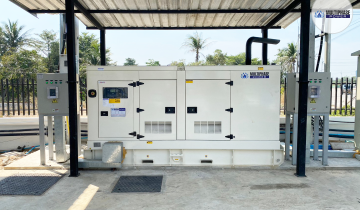 installation of a 200 kVA silent-type diesel generator set from Multiphase Power