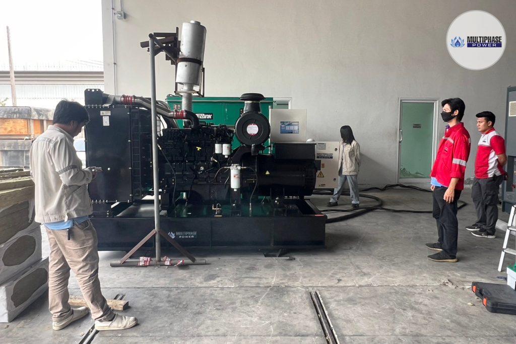 installation of a 330 kVA open-type diesel generator set from Multiphase Power