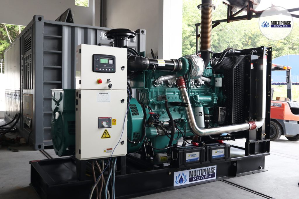 Supply and installation of a 450 kVA open-type diesel generator set from Multiphase Power, including an Automatic Transfer Switch (ATS), to support a stable and reliable backup power system.