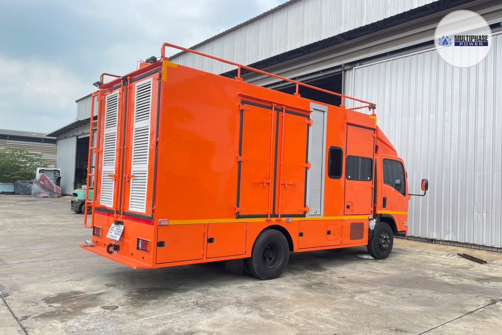 ติดตั้งเครื่องกำเนิดไฟฟ้า ขนาด 88 kva ไว้บนรถบรรทุก